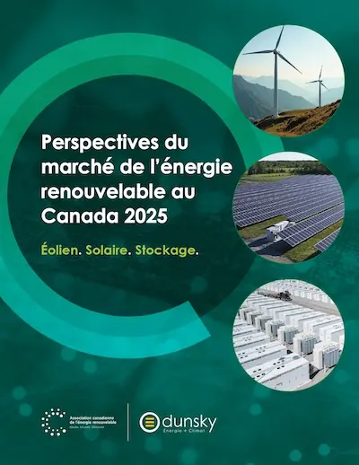 Couverture du rapport : Perspectives du marché canadien des énergies renouvelables 2025